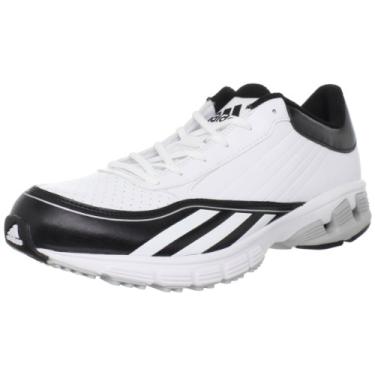 Imagem de adidas Couro Falcon Masculino - M, Corrida branca/preta/prata metálica, 4.5