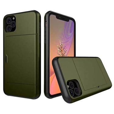Imagem de Capa de slots de cartão deslizante de luxo para iPhone 13 12 11 Pro Max Mini 7 8 6 6S Plus SE 2020 X XR XS MAX 5 5S 13mini 13pro, verde do exército, para iPhone 5 5S SE