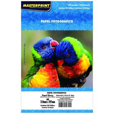Imagem de Papel Glossy Fotográfico 150g A4 Masterprint Com 50Fls