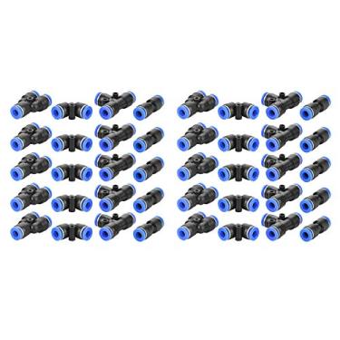 Imagem de 40 peças de 1,5 cm od Push to Connect Fittings Kit de acessórios pneumáticos 10 divisores + 10 cotovelos + 10 dentes + 10 dentes + 10 peças de encaixe pneumático reto para conectar kit de conexões de linha de ar conectores de mangueira de 1/4 ''