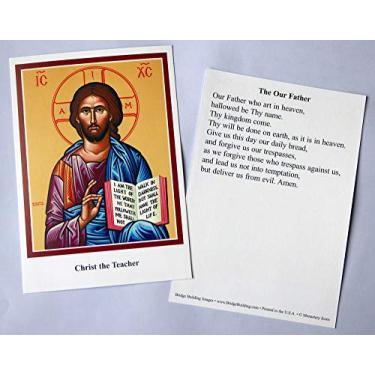 Imagem de Cartão de oração de Cristo o professor/O Pai Nosso (oração do Senhor) – Conjunto de 100