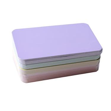 Imagem de Sowaka 100 peças mini cartões em branco colorido canto redondo papelão flash palavras mensagem índice cartões para nota de negócios aprendizagem de idiomas arte artesanato suprimentos de escritório (rosa)
