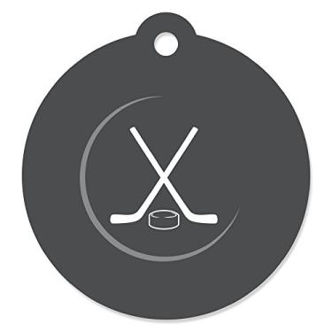 Imagem de Big Dot of Happiness Shoots and Scores - Hóquei - Chá de Bebê ou Etiquetas de Presente de Festa de Aniversário (Conjunto com 20)