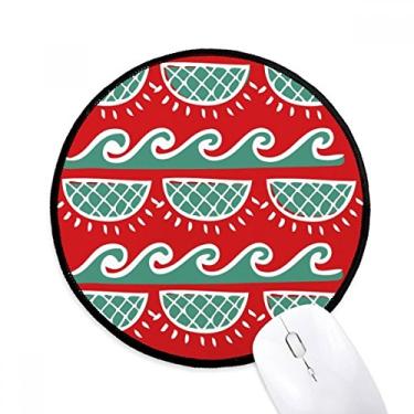 Imagem de DIYthinker Wave Mexico Totems Civilização Antiga Mouse Pad Desktop Office Tapete Redondo para Computador