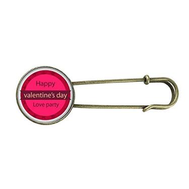 Imagem de Rosa redondo feliz dia dos namorados amor retrô broche de metal clipe jóias