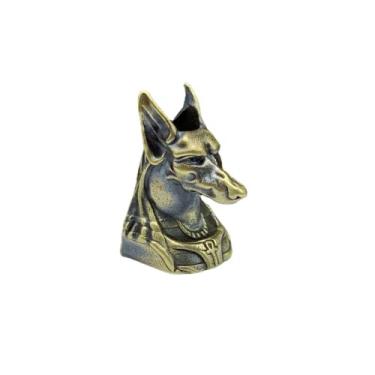 Imagem de Contas vintage Egito antigo Anúbis EDC, fabricação de joias, suprimentos míticos de ceifador para pulseira ferramentas ao ar livre, contas de paracorda, cobre, carro, chaveiro, mochila, acessórios com pingente (latão)