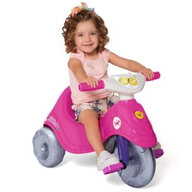 Motoca Infantil Triciclo Encantado Rosa Menina Pais e Filhos