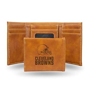 Imagem de NFL Rico Industries Carteira com três dobras gravadas a laser, Cleveland Browns, 8,2 x 10,16 cm