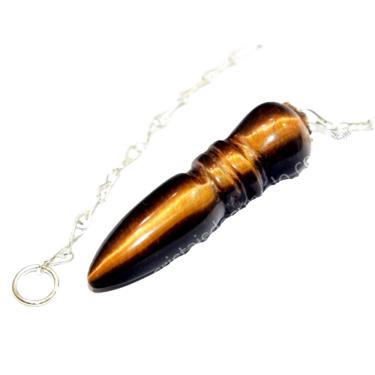 Imagem de Pendulo Egipcio Olho de Tigre Pedra Natural Para Radiestesia
