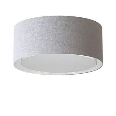 Imagem de Plafon Duplo Cilíndrico Cúpula Tecido 50x25 cm, Vivare Iluminação, Plafon3036 CZ, Cinza, Médio