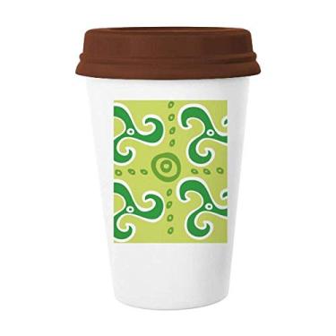 Imagem de Totems Green Spiral Dart Mexico Civilization Caneca de café Copo de cerâmica Copo de cerâmica