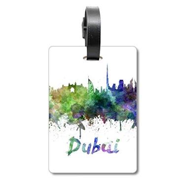 Imagem de Dubai The United Arab Emirates City Bagagem Etiqueta Bagagem Cartão Scutcheon Etiqueta