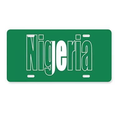 Imagem de DIYthinker Placa de carro com nome da bandeira da Nigéria, acessório de aço inoxidável para decoração de carro