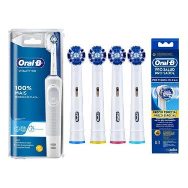 Imagem de Escova Dental Elétrica Recarregável Oral B + 08 Refil 110v Vitality