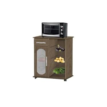 Imagem de FRUTEIRA NOBRE COM VIDRO 1GAVETA 1PORTA 3CESTOS AMENDOA