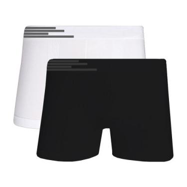 Imagem de Kit 2 Cueca Boxer Microfibra Up Underwear 436 Branco E Preto - Qlc Spo