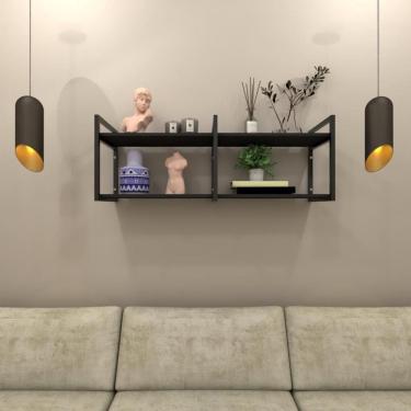 Imagem de Nicho estilo industrial prateleira sala prateleira de parede suporte para prateleira industrial suporte suspensa industrial prateleira escritorio