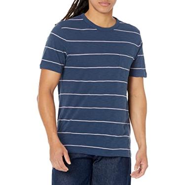 Imagem de GAP Camiseta masculina Lived in Pocket gola redonda, Sombra azul, GG
