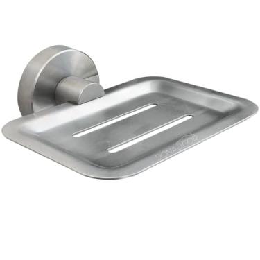 Imagem de Dona D Cor, Saboneteira Para Banheiro De Parede Aço Inox 304 Porta Sabonete Suporte Com Fixação Dupla Lavabo Luxo Inox Escovado