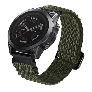 Imagem de Abanen Pulseira elástica atualizada de 22 mm para Garmin Fenix 7/Fenix 6/Fenix 5, pulseira de nylon macio e elástico para Garmin epix Pro de 47 mm, Forerunner 965/955 (verde musgo)