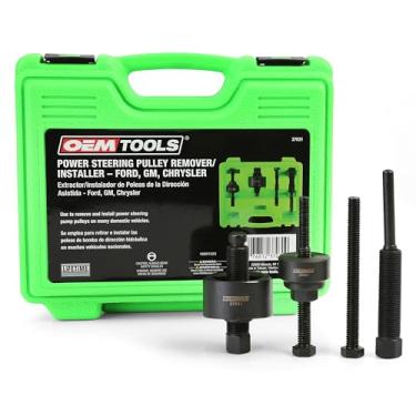 Imagem de OEMTOOLS 37031 Extrator de polia de direção hidráulica, remove e instala polias de bomba de direção hidráulica na maioria dos veículos domésticos, Ford, GM, VW, verde