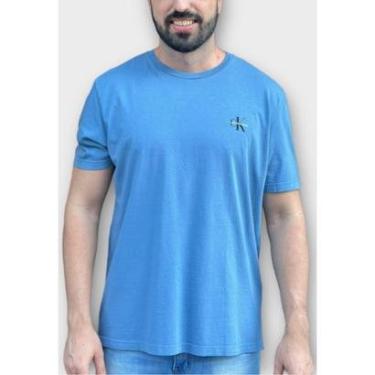 Imagem de Camiseta Masculina Reissue Peito Calvin Klein - Azul Medio GG Azul Medio-Masculino