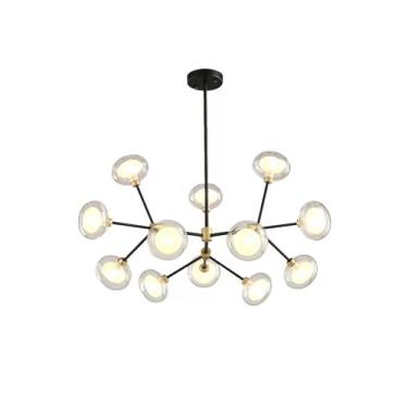 Imagem de Lustres modernos de meados do século, luzes de teto de vidro, lustre sputnik, lâmpada de 12 luzes para cozinha, sala de jantar, quarto