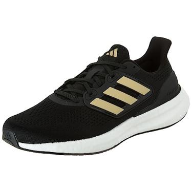 Imagem de adidas Tênis feminino Pureboost 23, Núcleo preto/dourado metálico/carbono, 10.5
