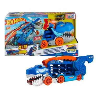 Imagem de Hot Wheels City Caminhão Pista Transportador Lançador T-Rex Ultimate C/ Som e Luz – Mattel