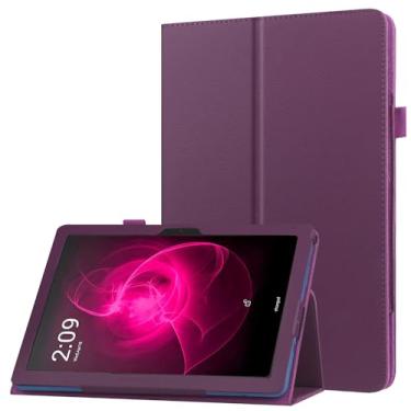 Imagem de zukof Capa fólio com suporte para tablet TCL TAB 10 NXTPAPER 5G de 10,4 polegadas - Capa protetora de couro PU magnética fina dobrável (roxa)