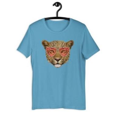 Imagem de Camiseta Blusa Feminina Onça Love Glasses Animal Print-Feminino