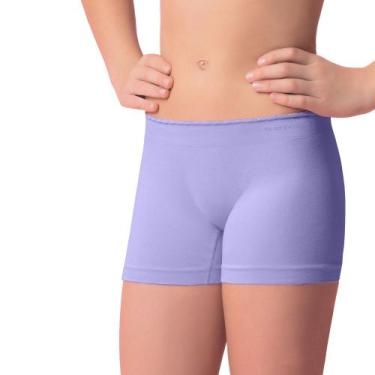 Imagem de Calcinha Boxer Sem Costura Infantil Juvenil Selene Feminina, Lilás, G