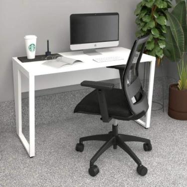 Imagem de Escrivaninha Industrial Tampo 30mm 1,20m Br Pés Metal F5 - F5 Office G