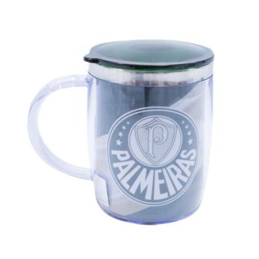 Imagem de Caneca Térmica Com Tampa 450Ml Palmeiras Faixa - Mileno