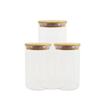 Imagem de Conjunto de Potes Herméticos com Tampa de Bambu - 3 Peças Oikos, U, NA