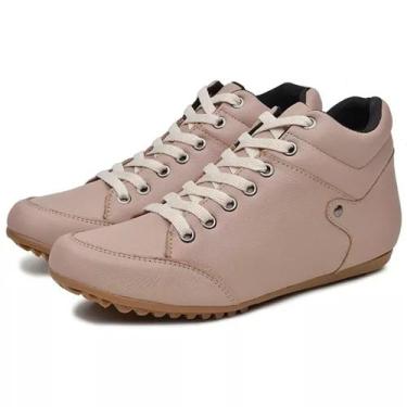 Imagem de Sapatenis Botinha em Couro Feminino Confortável Sola Macia e Leve Fech