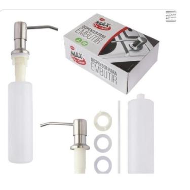 Imagem de Dispenser de Embutir Detergente Inox Porta Sabonete Líquido Pia - Clin