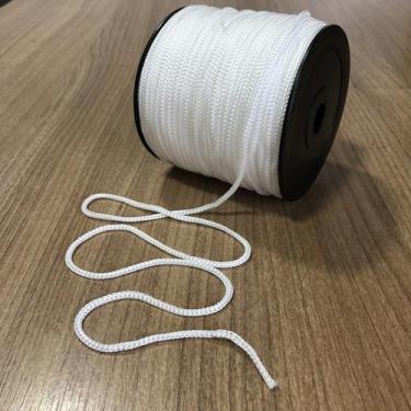 Imagem de Fio Náutico Cordão Corda Branco 3mm - Rolo 100 Metros - Franjas Zanini