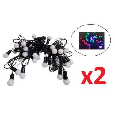 Imagem de Kit 2 cordão Pisca Pisca  Natal c/40 Bolinhas Colorida LED - Lynx prod