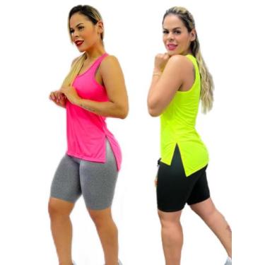 Imagem de Kit 2 Peças - Camiseta Regata Feminina Tapa Bumbum Mullet Academia Fit