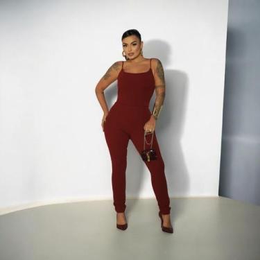 Imagem de Macacão Em Neoprene Cavado Nas Costas - luh may, Vermelho, G