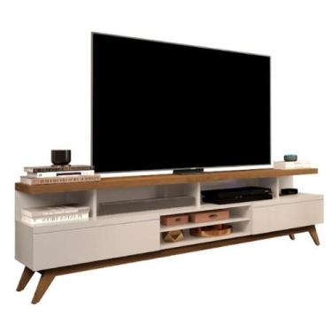 Imagem de Rack vivare 1.8 wood 2g off white/freijo - Village Móveis