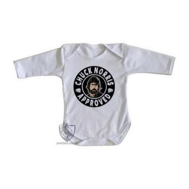 Imagem de body nenê criança roupa bebê manga longa Chuck Norris approved - Empór