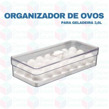Imagem de Conjunto 3 Organizadores Acrilico Cozinha Tela Porta Ovos - PLASTUTTI,