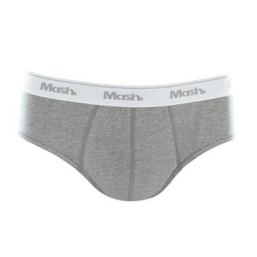 Imagem de Cueca Mash 73.58 Slip Confortável Malha 100% Algodão, Cinza, GG