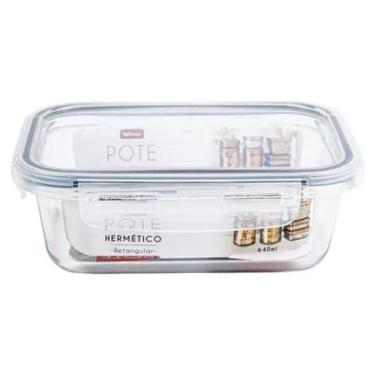 Imagem de Pote Hermetico Vidro Retangular Preto 1,5l  Wellmix