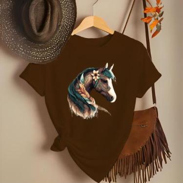 Imagem de Camiseta Feminina Country Look Country T-shirt Roça Agro Rodeio Boiade