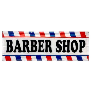 Imagem de 4 Less Co 2 x 6 pés BARBER SHOP Banner Store Placa Tecido Poliéster Com Ilhós wb