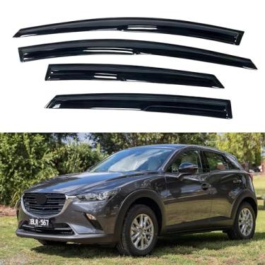 Imagem de Viseira de janela IG para Mazda CX-3 2016-2021 (CX3), protetor de chuva, extra durável, vento, vento, defletor de janela de ventilação lateral, estilo Mugen, 2016 2017 2018 2019 2020 2021