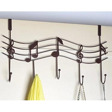 Imagem de Suporte de música TESOON Over the Door – cabide de metal decorativo para casa, Antique Brass, One Size, 1